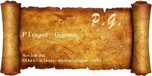 Pleyer Gyoma névjegykártya